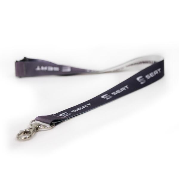 Lanyard, 20 mm breit, beidseitig bedruckt, mit Karabinerhaken Miniaturansicht